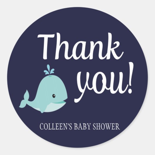 Nautisch Baby shower Dank u wel! Ronde Sticker (Voorkant)