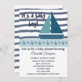 nautisch baby shower en ankerjongen kaart (Voorkant / Achterkant)
