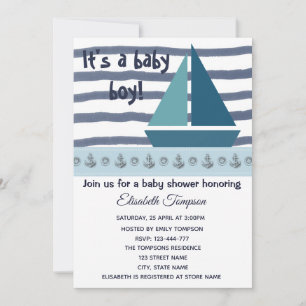 nautisch baby shower en ankerjongen kaart