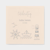 Nautisch Baby shower Folie Servetten (Voorkant)