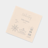 Nautisch Baby shower Folie Servetten (Links)