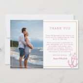 Nautisch Baby shower Foto Dank u kaart | Roze W (Voorkant)