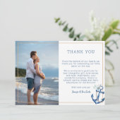 Nautisch Baby shower Foto Dank u kaart | Waterc (Staand voorkant)