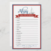 Nautisch Baby shower game - Baby Word-breekbaar (Voorkant / Achterkant)