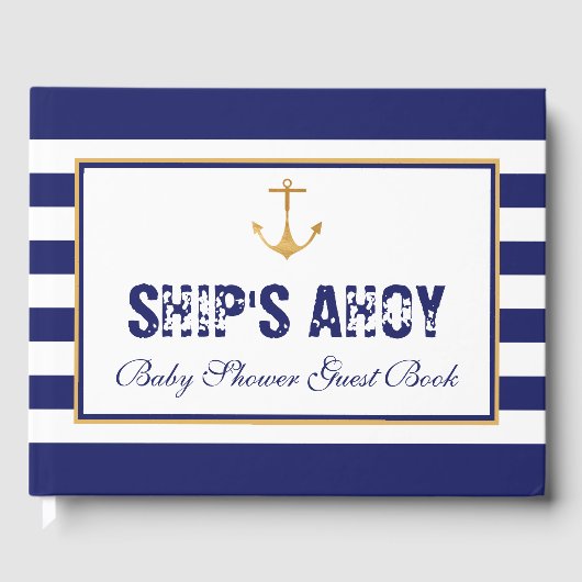 Nautisch Baby shower Gastenboek (Voorkant)