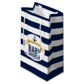 Nautisch Baby shower Gepersonaliseerd Klein Cadeauzakje (Voorkant Gekanteld)