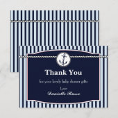 Nautisch Baby shower Hartelijk dank Bedankkaart (Voorkant / Achterkant)