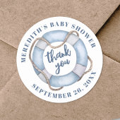 Nautisch Baby shower Hartelijk dank Ronde Sticker
