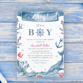 Nautisch Baby shower Het is een jongen Kaart