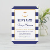 Nautisch Baby shower Kaart (Staand voorkant)