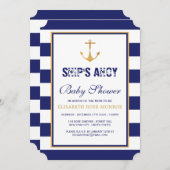 Nautisch Baby shower Kaart (Voorkant / Achterkant)