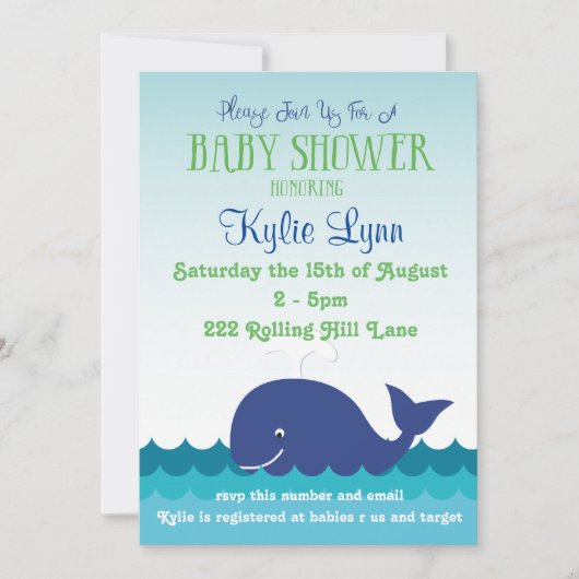 Nautisch Baby shower Kaart (Voorkant)
