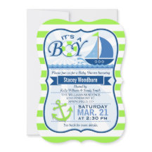 Nautisch Baby shower; Lime Green & Blue