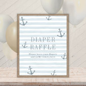 Nautisch Baby shower Luier Raffle Tafelteken Poster