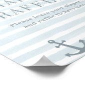 Nautisch Baby shower Luier Raffle Tafelteken Poster (Hoek)