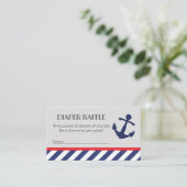 Nautisch Baby shower Luier Raffle Tickets Informatiekaartje (Staand voorkant)