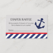 Nautisch Baby shower Luier Raffle Tickets Informatiekaartje (Voorkant)