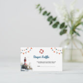 Nautisch Baby shower Luierschouw Informatiekaartje (Staand voorkant)