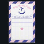 Nautisch Baby shower met ankerpunt Bingo Roze & ma Flyer<br><div class="desc">Dit ontwerp staat in ons "Nautical Anchor"-baby shower in roze en marinesblauw. Het collectie van de coördinatie van producten is te vinden in onze winkel, zazzle.com/doodlelulu*. Neem contact met ons op als je dit ontwerp op een specifiek product wilt toepassen om je eigen unieke overeenkomende object te creëer! Hartelijk dank...</div>