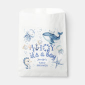 Nautisch Baby shower Navy Blue Boy Bedankzakje (Voorkant)