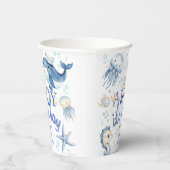 Nautisch Baby shower Navy Blue Sailor Papieren Bekers (Rechts)