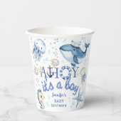 Nautisch Baby shower Navy Blue Sailor Papieren Bekers (Voorkant)