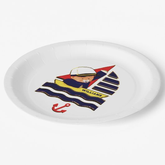 Nautisch Baby shower Papieren Bordje (Gekanteld)