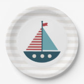 Nautisch Baby shower Papieren Bordje (Voorkant)
