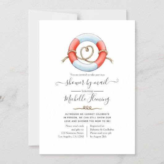 Nautisch Baby shower per post Magnetische Uitnodiging (Voorkant)