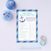 Nautisch Baby shower-prijsspel blauw Flyer (Enkel)