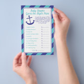 Nautisch Baby shower-prijsspel blauw Flyer (Hand)
