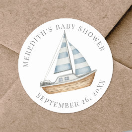 Nautisch Baby shower Ronde Sticker
