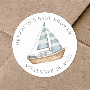 Nautisch Baby shower Ronde Sticker