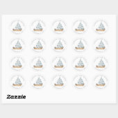 Nautisch Baby shower Ronde Sticker (Vel)
