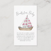 Nautisch Baby shower Roze Boeken voor Baby Informatiekaartje (Voorkant)