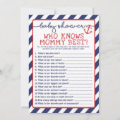 Nautisch Baby shower spel die mama het beste kent Kaart (Voorkant)
