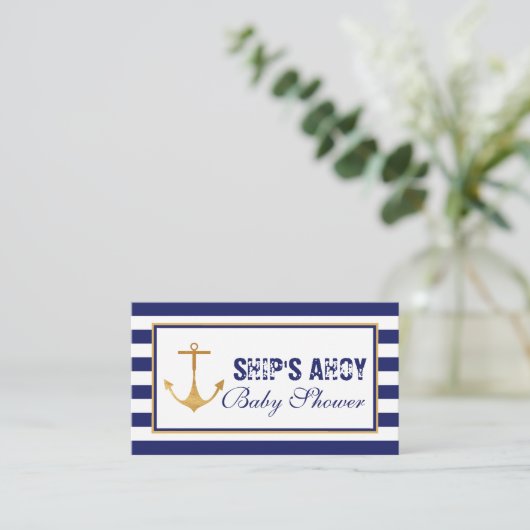 Nautisch Baby shower Ticket Informatiekaartje (Staand voorkant)