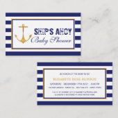 Nautisch Baby shower Ticket Informatiekaartje (Voorkant / Achterkant)