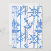 Nautisch Baby shower Uitnodiging, Boy Blue Kaart (Achterkant)