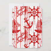 Nautisch Baby shower Uitnodiging, Boy Blue Red Aho Kaart (Achterkant)