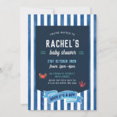 Nautisch Baby shower Uitnodiging, Nautisch Kaart (Voorkant)