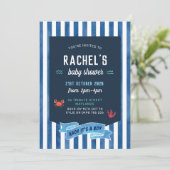 Nautisch Baby shower Uitnodiging, Nautisch Kaart (Staand voorkant)