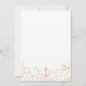 Nautisch Baby shower Uitnodiging - Roze en Goud (Achterkant)