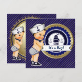 nautisch Baby shower van de marine Kaart (Voorkant / Achterkant)