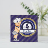 nautisch Baby shower van de marine Kaart (Staand voorkant)