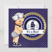 nautisch Baby shower van de marine Kaart (Voorkant)