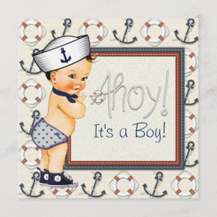 Nautisch Baby shower van Little Sailor Boy Kaart
