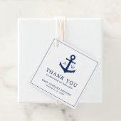 Nautisch Baby shower van Navy Blue Anchor Cute Boy Bedankjes Labels (In situ)