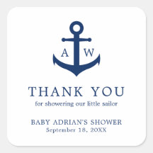 Nautisch Baby shower van Navy Blue Anchor Cute Boy
