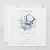 Nautisch Baby shower van pastkrab Bedankkaart (Voorkant)